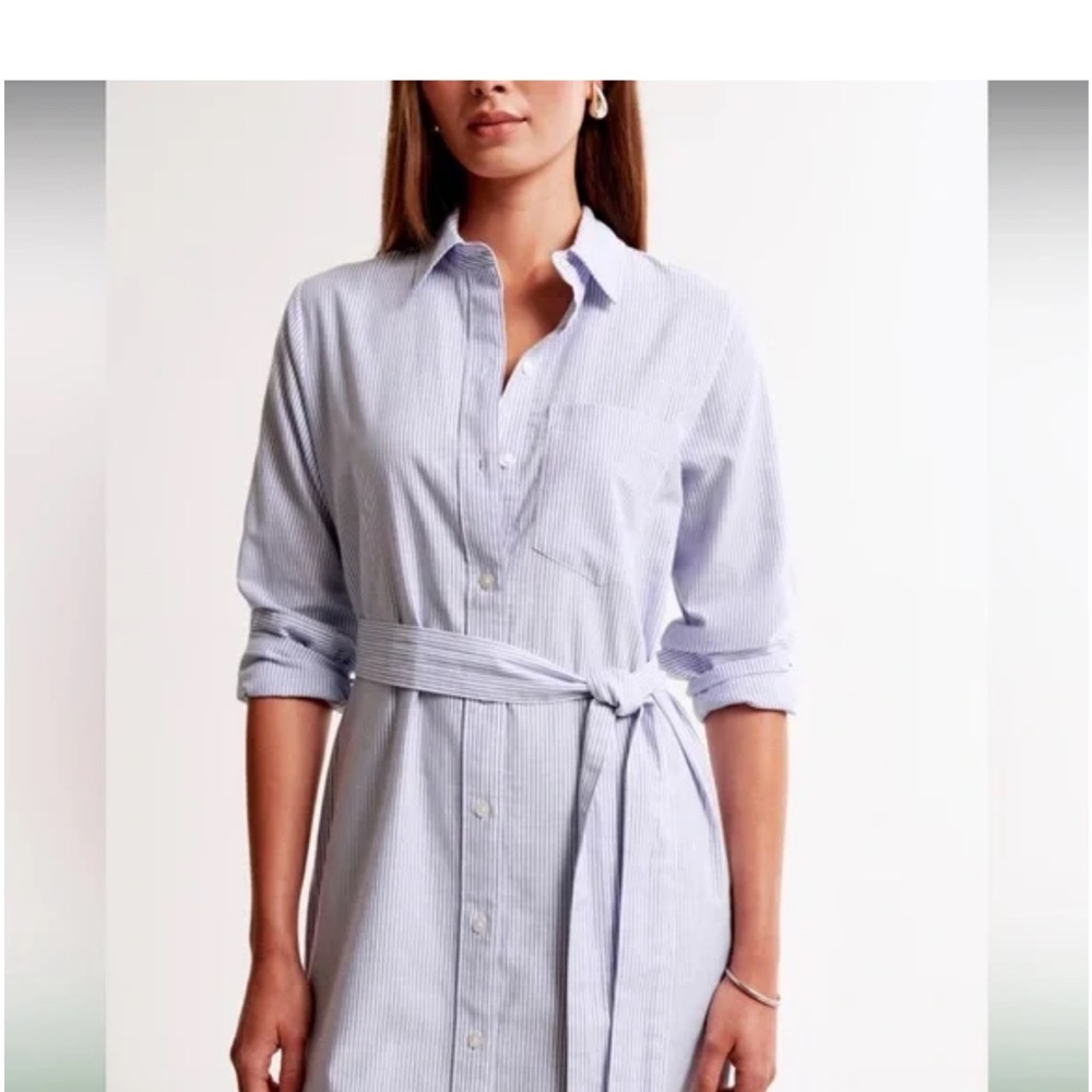 Striped Blue Shirt Dress